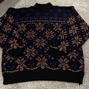 Vintage Black and gold Patterned Sweater.
